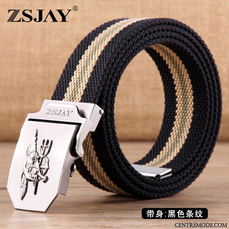 Ceinture Homme Jeans Toile Tactique Boucle Automatique Tendance