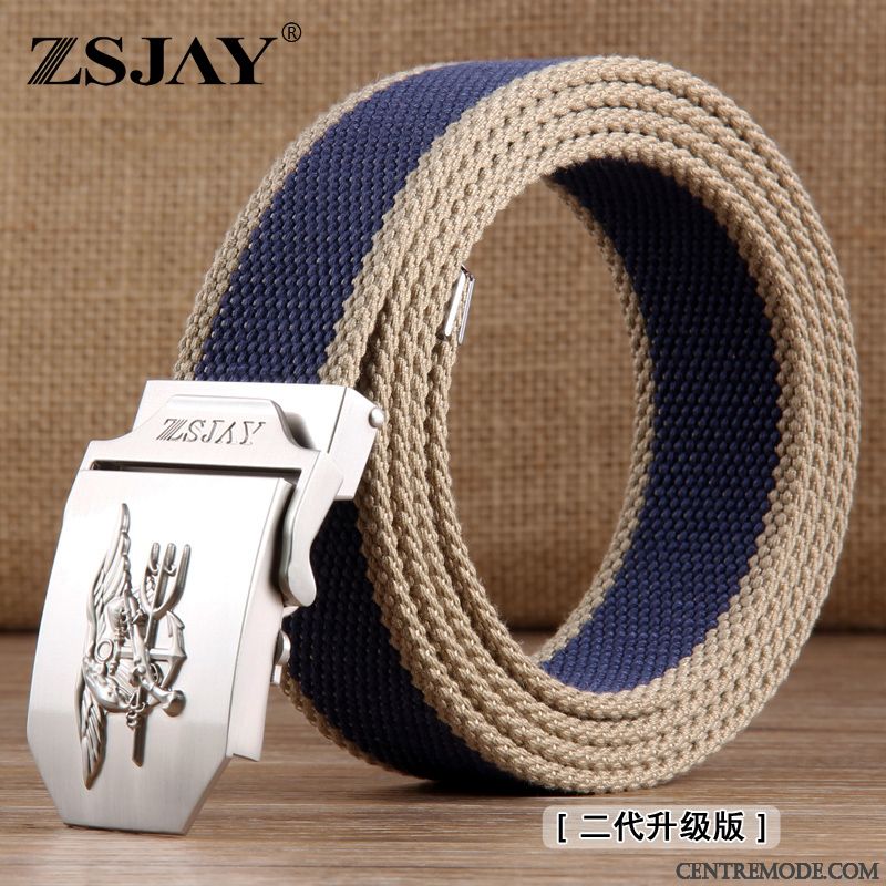 Ceinture Homme Jeans Toile Tactique Boucle Automatique Tendance