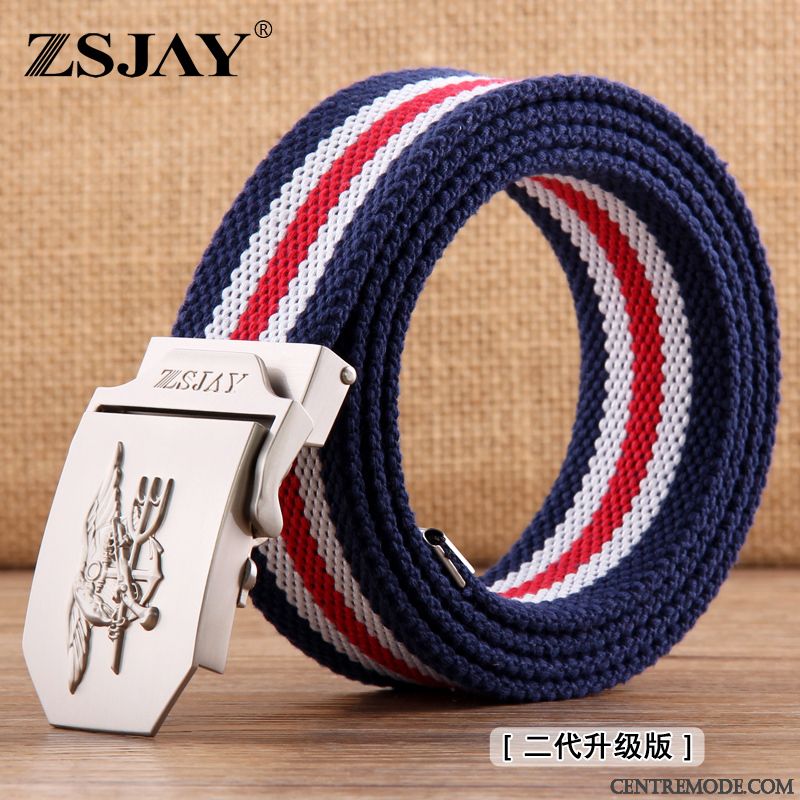 Ceinture Homme Jeans Toile Tactique Boucle Automatique Tendance