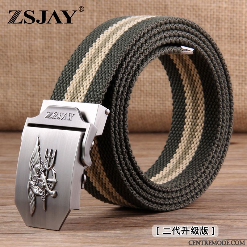 Ceinture Homme Jeans Toile Tactique Boucle Automatique Tendance