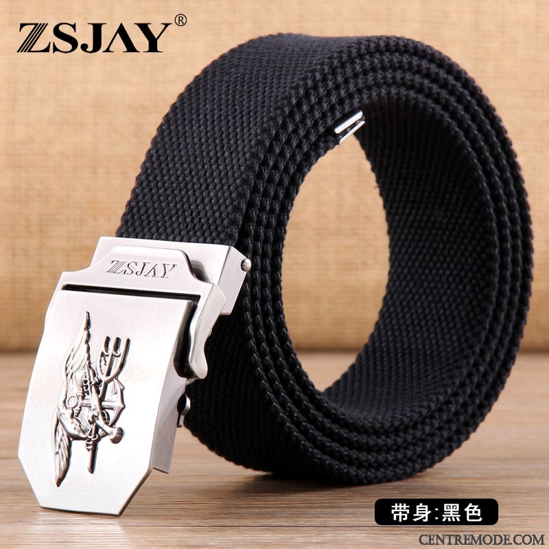 Ceinture Homme Jeans Toile Tactique Boucle Automatique Tendance