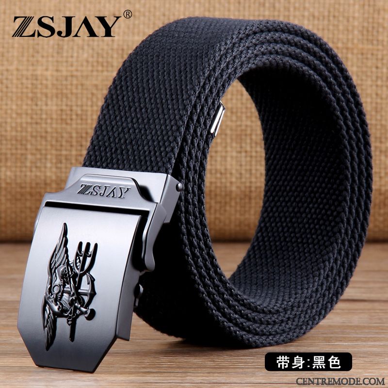 Ceinture Homme Jeans Toile Tactique Boucle Automatique Tendance