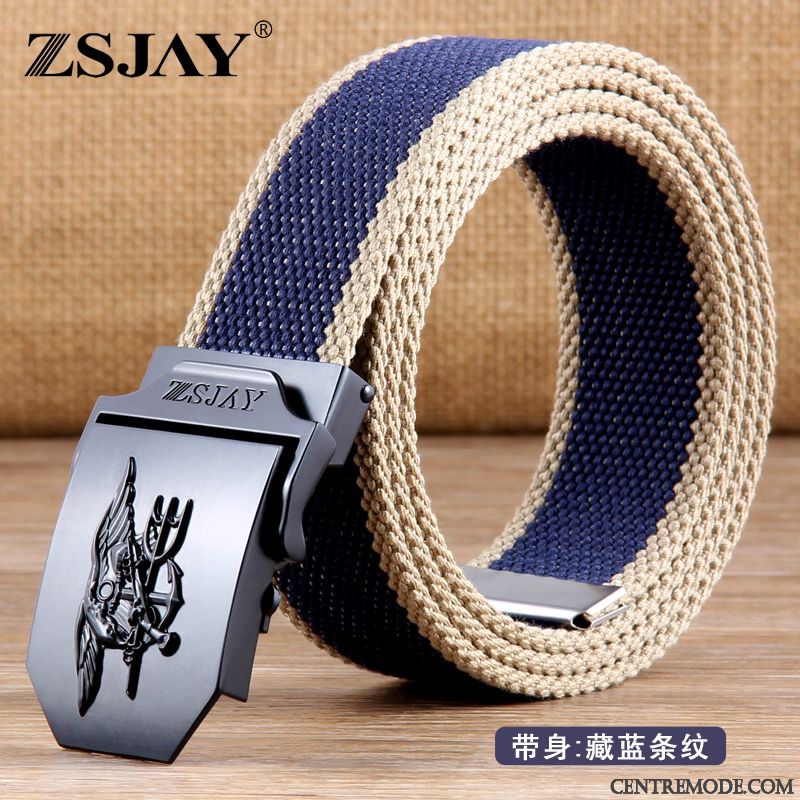 Ceinture Homme Jeans Toile Tactique Boucle Automatique Tendance