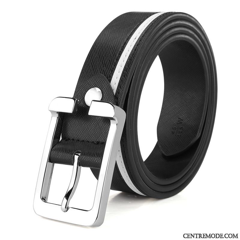 Ceinture Homme Jeune Tendance Jeunesse Étudiant Cuir Véritable All-match Blanc