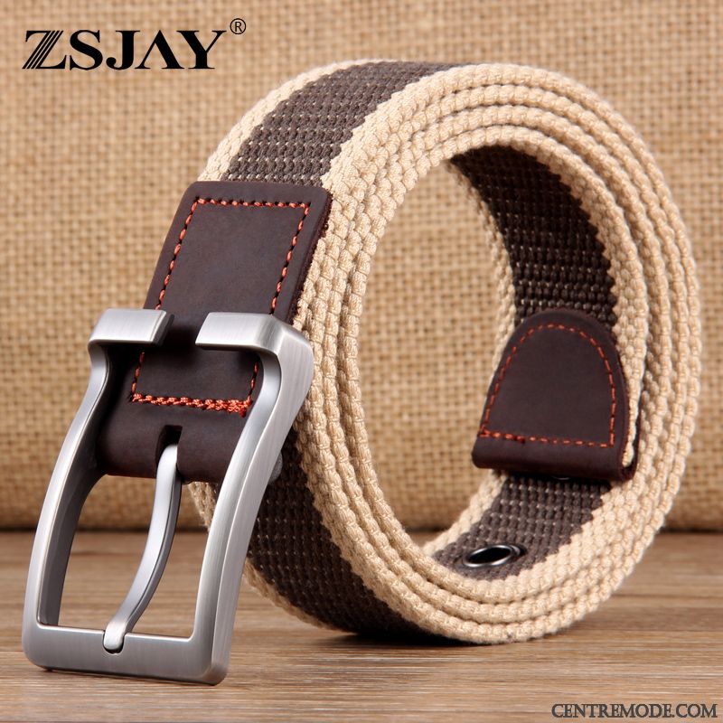 Ceinture Homme Tactique Étudiant Jeune Toile Denim Jeunesse Noir