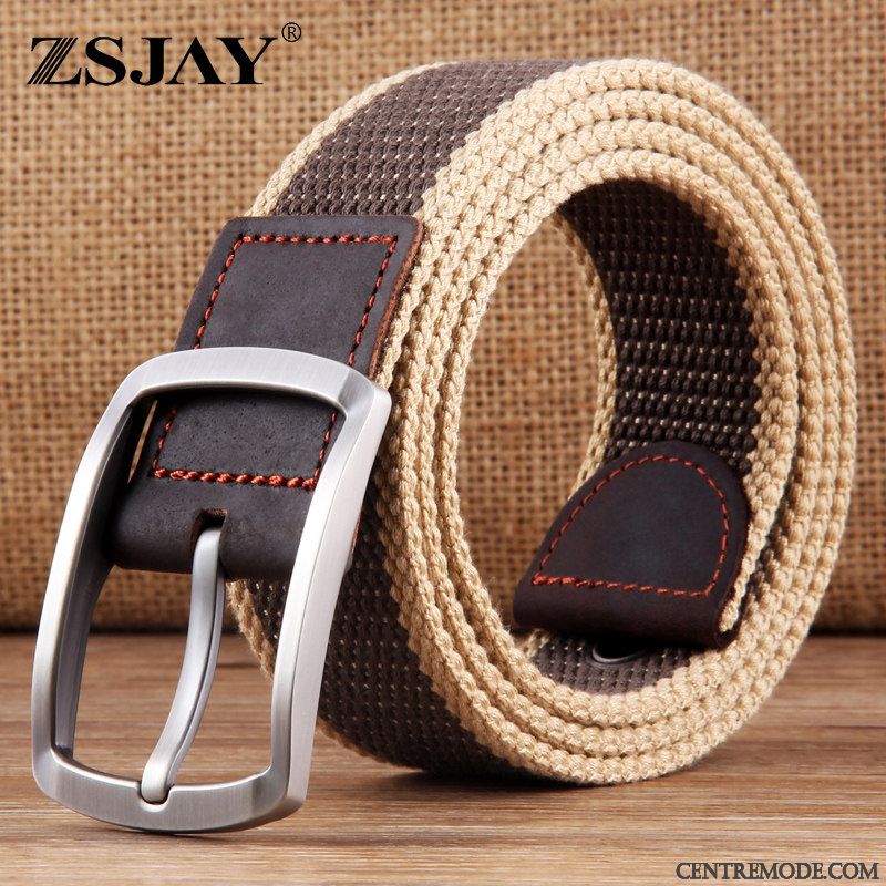 Ceinture Homme Tactique Étudiant Jeune Toile Denim Jeunesse Noir