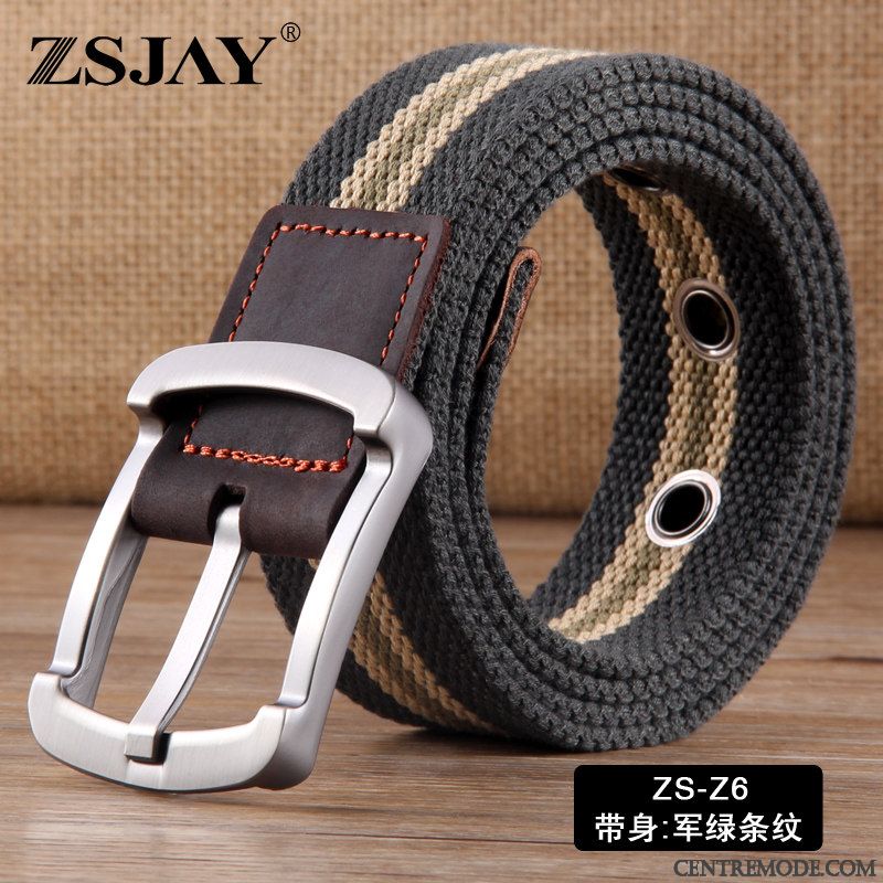 Ceinture Homme Tactique Étudiant Jeune Toile Denim Jeunesse Noir