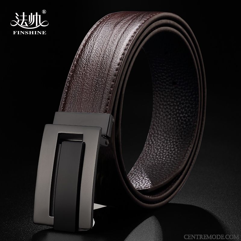 Ceinture Homme Âge Moyen Simple Jeunesse Tendance Lisse Mode Bleu Noir