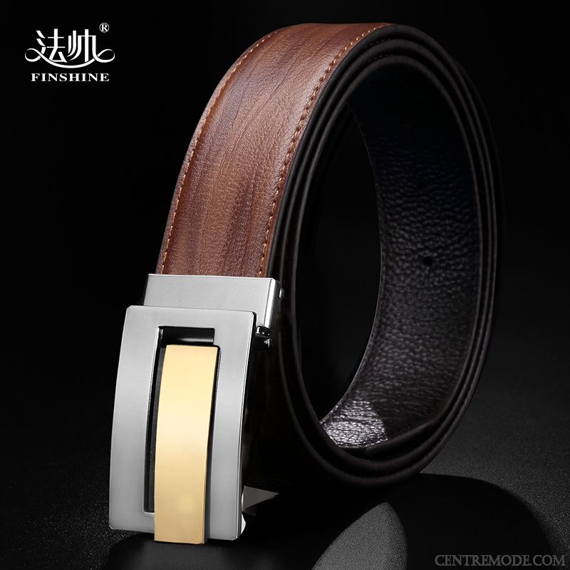 Ceinture Homme Âge Moyen Simple Jeunesse Tendance Lisse Mode Bleu Noir