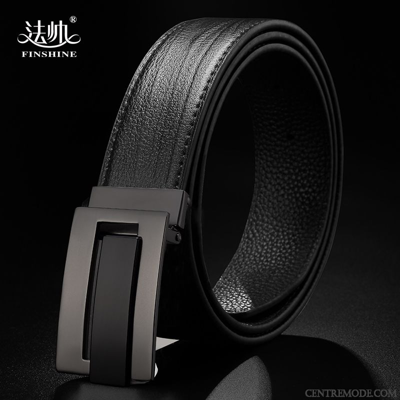 Ceinture Homme Âge Moyen Simple Jeunesse Tendance Lisse Mode Bleu Noir