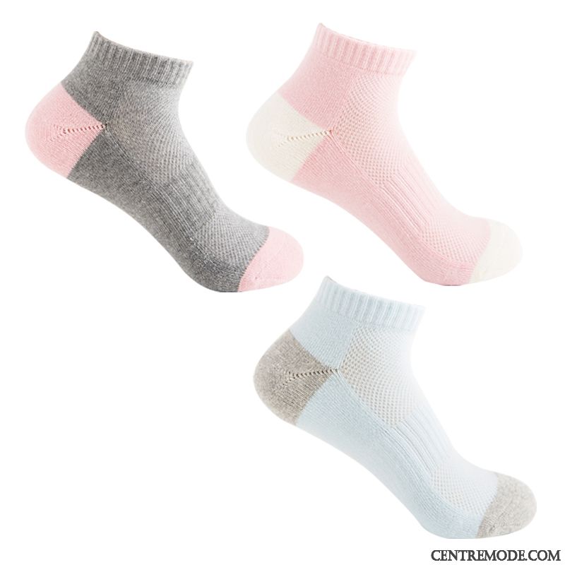 Chaussette Femme Chaussettes En Coton Terry Mode Sport L'automne Simple Pure Rose