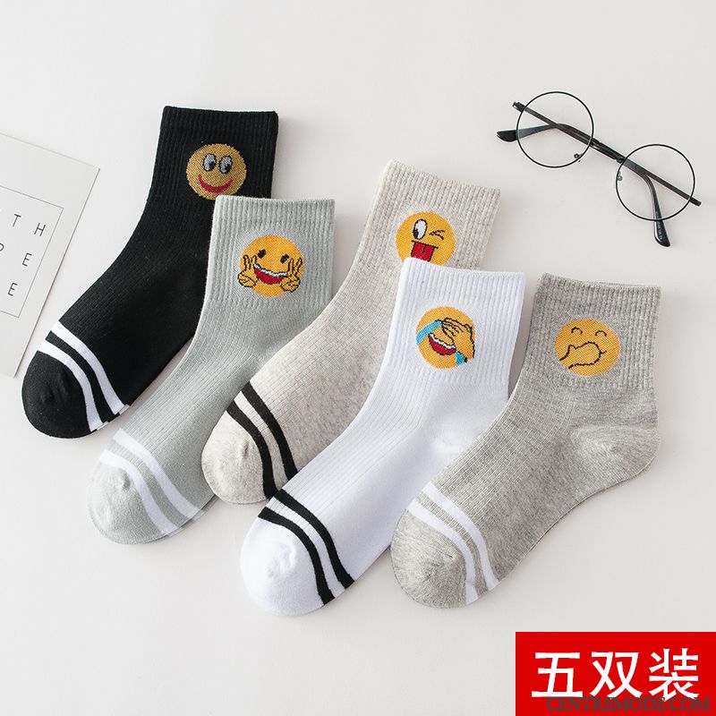 Chaussette Femme Plus Épais Vent De L'université Chaussettes En Coton Hiver En Forme De Coeur L'automne Gris