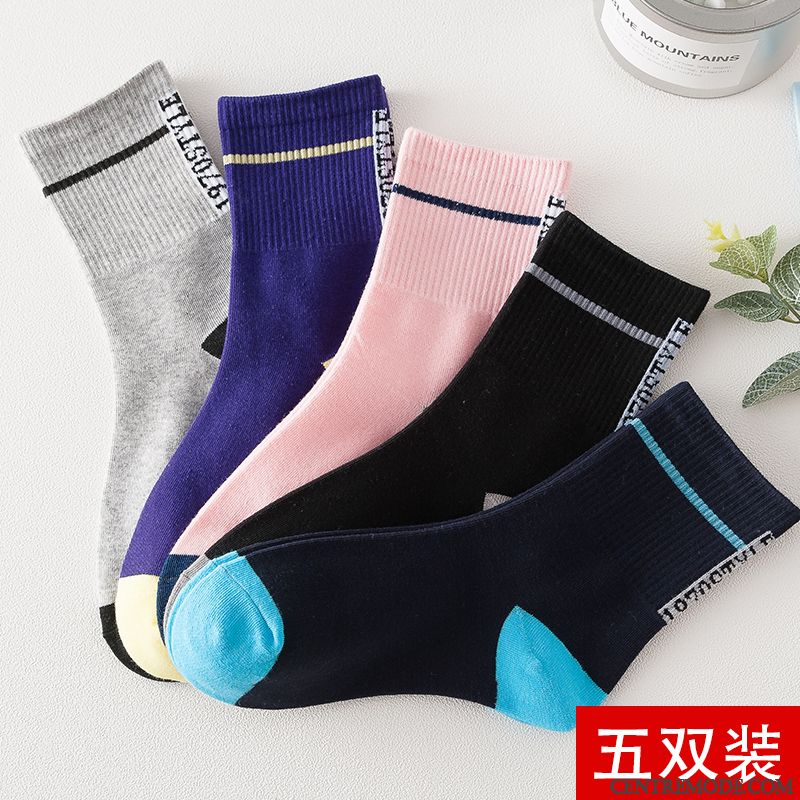 Chaussette Femme Plus Épais Vent De L'université Chaussettes En Coton Hiver En Forme De Coeur L'automne Gris