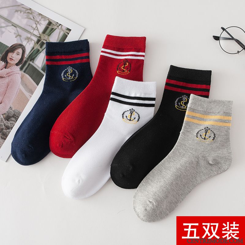 Chaussette Femme Plus Épais Vent De L'université Chaussettes En Coton Hiver En Forme De Coeur L'automne Gris