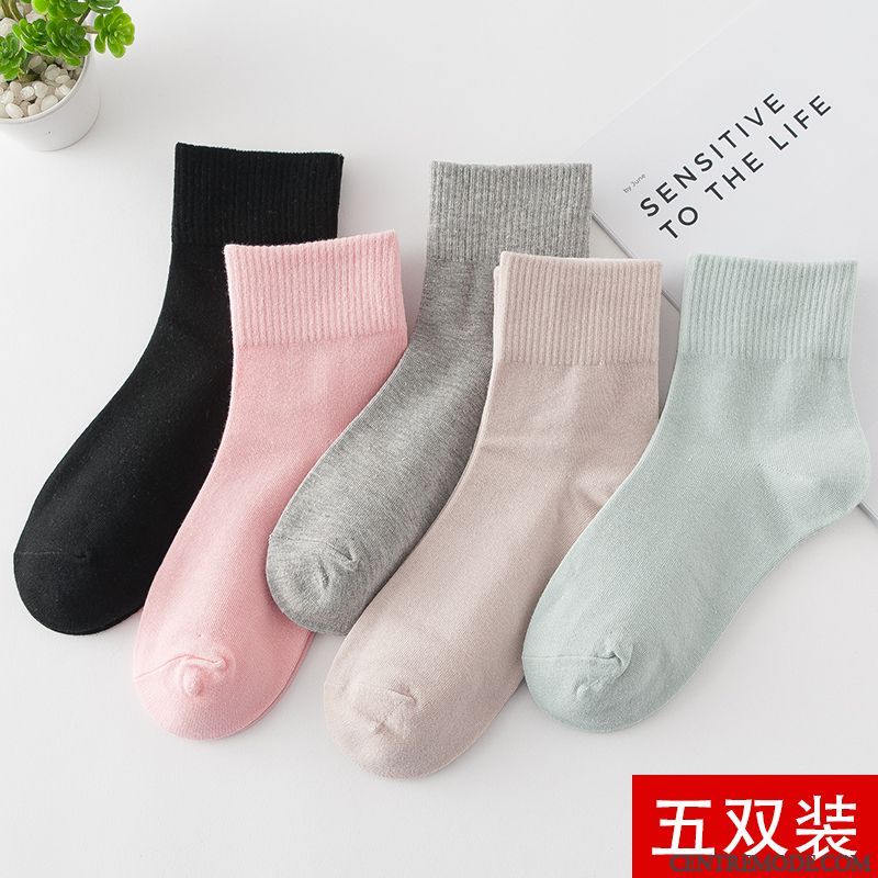 Chaussette Femme Plus Épais Vent De L'université Chaussettes En Coton Hiver En Forme De Coeur L'automne Gris