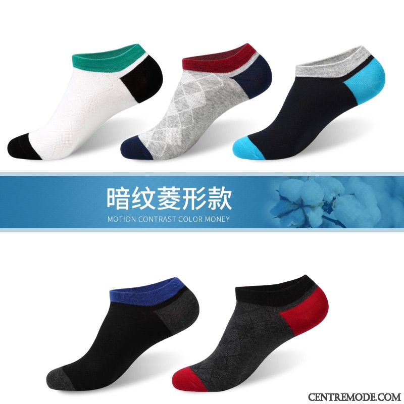 Chaussette Homme Chaussettes En Coton Chaussette Basse Coupée Chaussette Courte Section Mince Tendance Quatre Saisons Noir