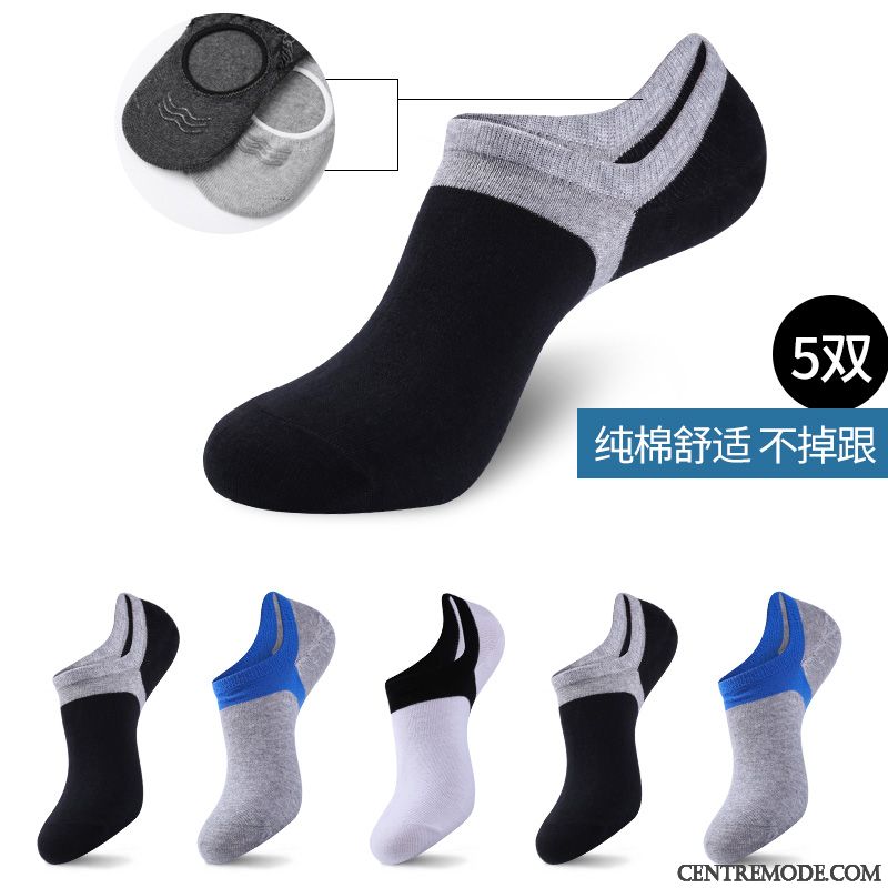 Chaussette Homme Chaussettes En Coton Chaussette Basse Coupée Chaussette Courte Section Mince Tendance Quatre Saisons Noir