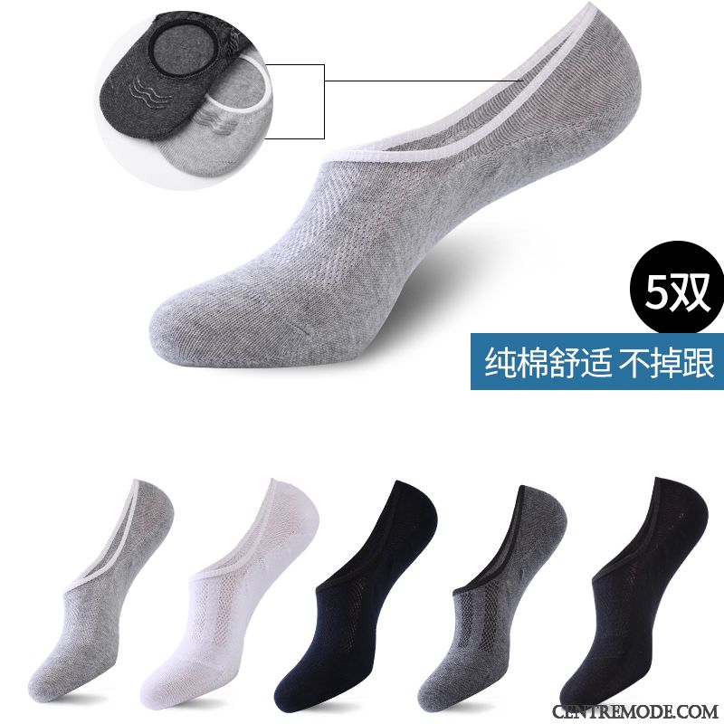 Chaussette Homme Chaussettes En Coton Chaussette Basse Coupée Chaussette Courte Section Mince Tendance Quatre Saisons Noir