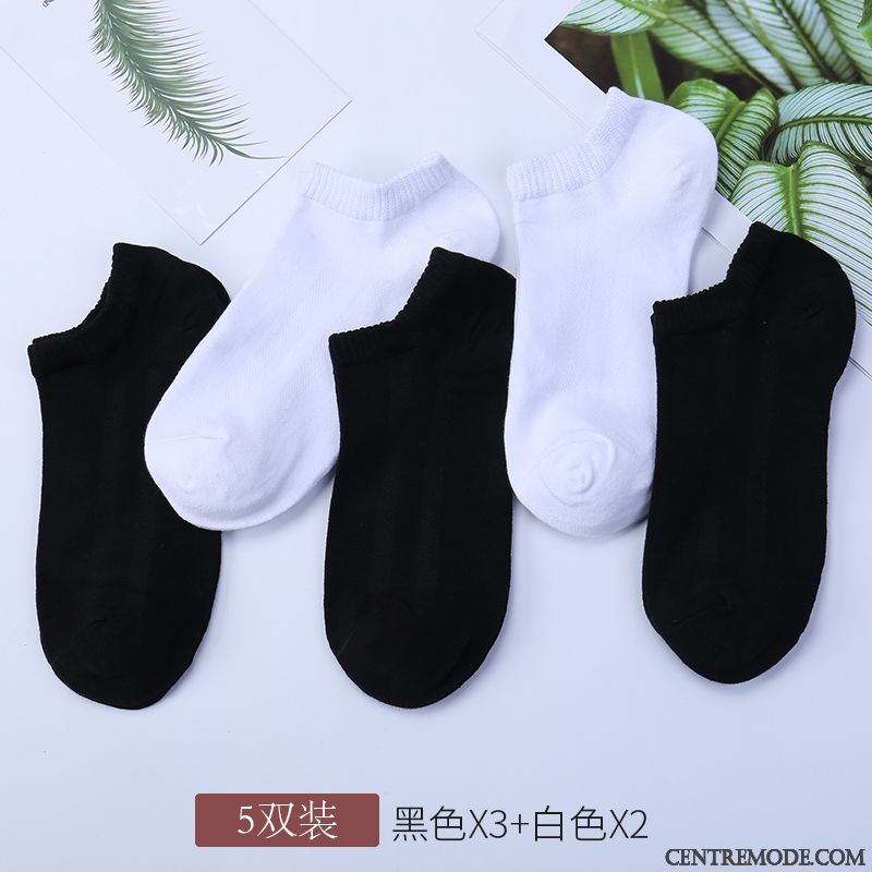 Chaussette Homme Fibre Chaussette Courte Coton Section Mince Bambou Chaussette Basse Coupée Noir Clair