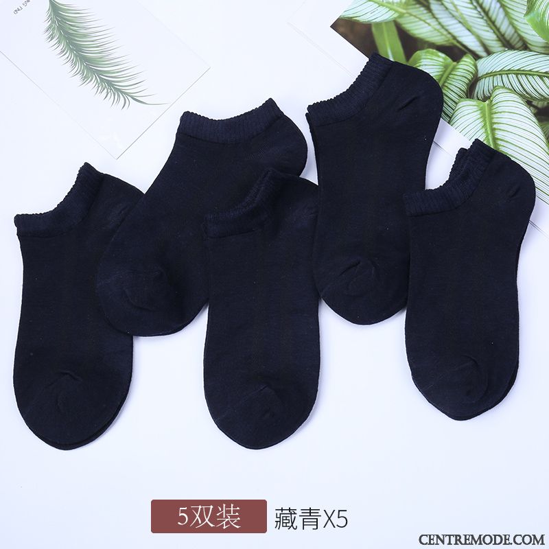 Chaussette Homme Fibre Chaussette Courte Coton Section Mince Bambou Chaussette Basse Coupée Noir Clair