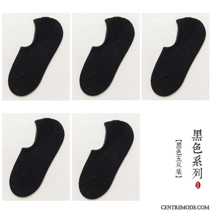 Chaussette Homme Silicone Chaussette Basse Coupée Faible Invisible Été Coton Bleu Clair