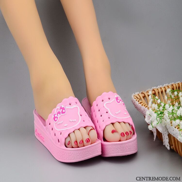 Chaussons Cuir Femme Talon Olive Verte Rose Saumon, Pantoufle Femme Confort Pas Cher