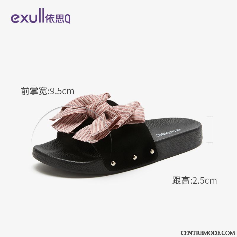 Chaussons Femme Arc Tous Les Assortis Mode Été Outwear Tongs Chaussons Noir