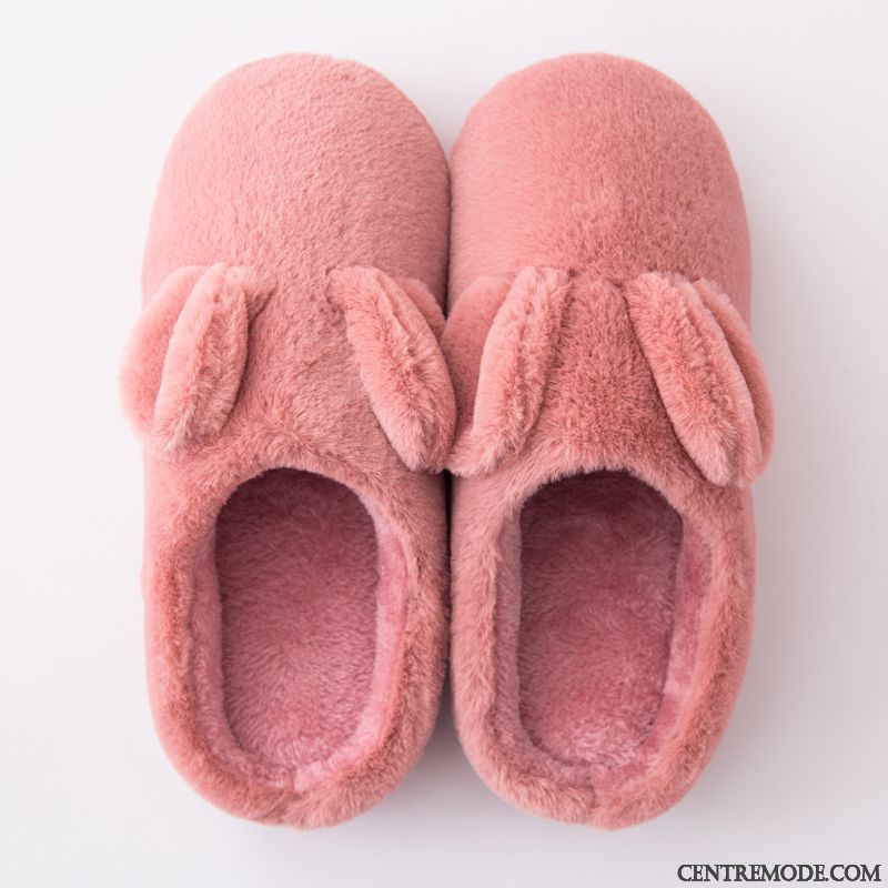 Chaussons Femme Enfant De Maison Charmant Matelassé Chauds Intérieur Rose