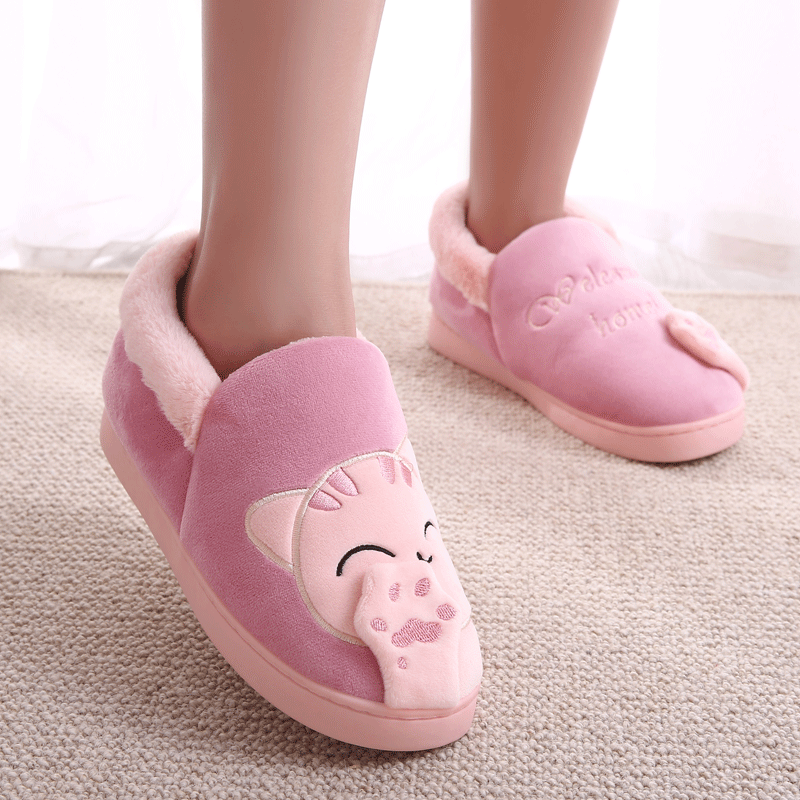 Chaussons Femme Enfant De Maison Charmant Matelassé Chauds Intérieur Rose