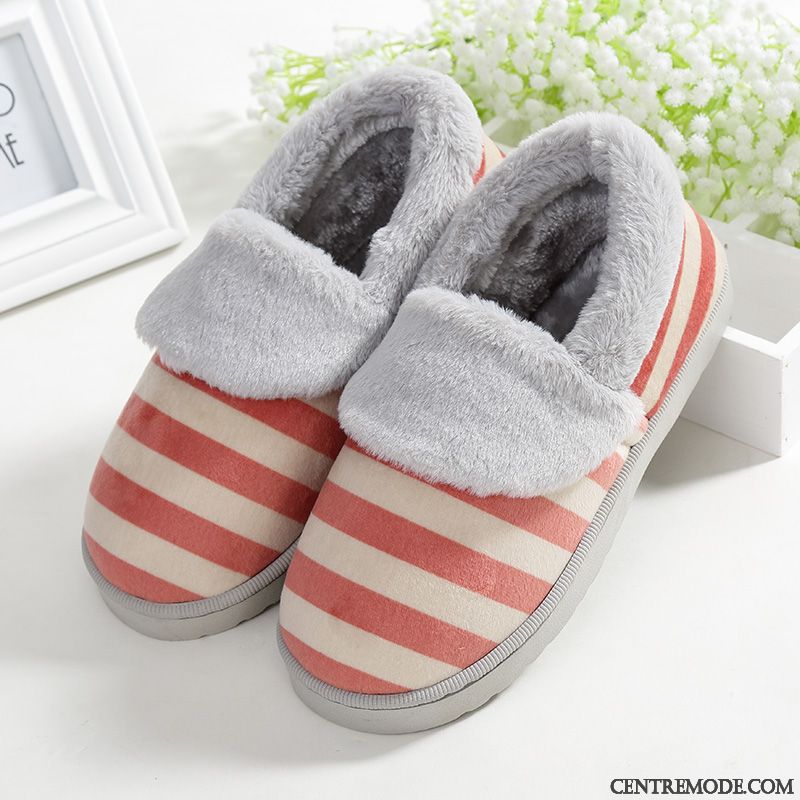 Chaussons Femme Enfant De Maison Charmant Matelassé Chauds Intérieur Rose