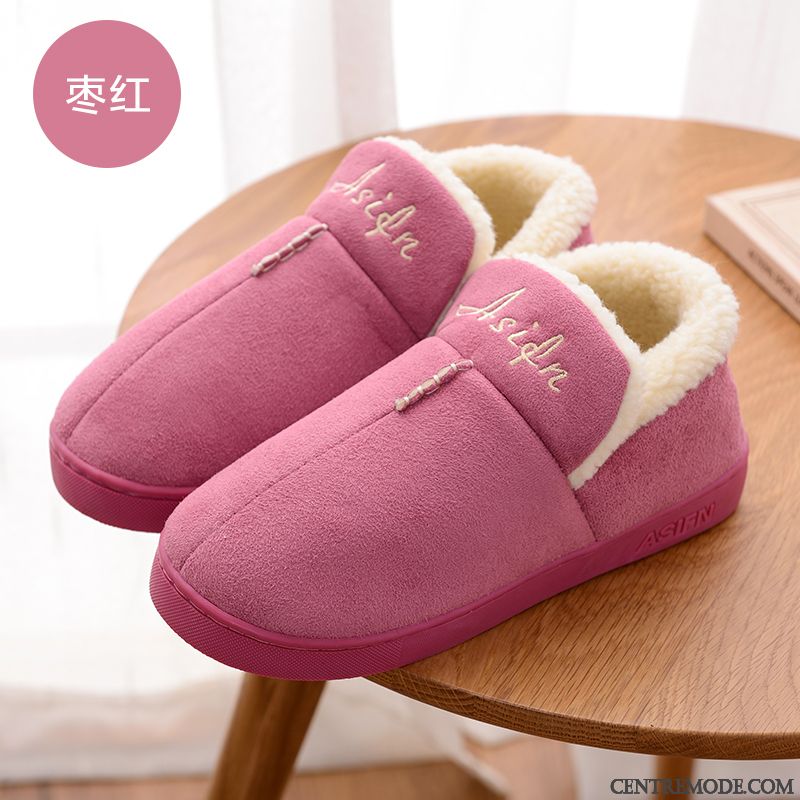 Chaussons Femme Hiver Antidérapant Fantaisie Intérieur Tongs Chaussons Homme Violet