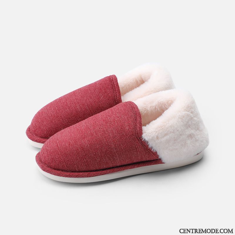 Chaussons Femme Homme Fantaisie De Maison Hiver Chauds Intérieur Rose