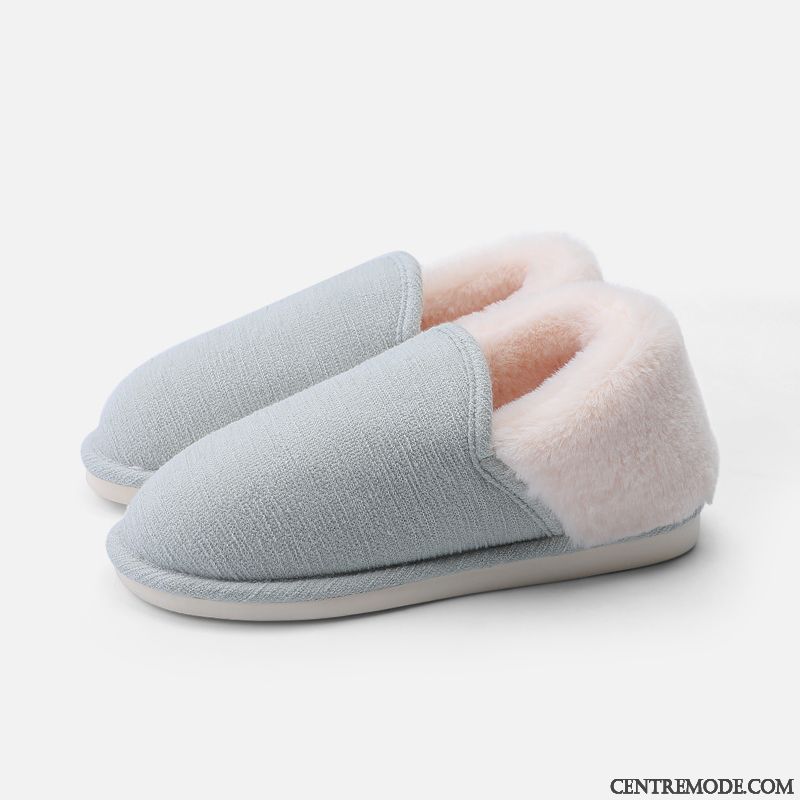 Chaussons Femme Homme Fantaisie De Maison Hiver Chauds Intérieur Rose