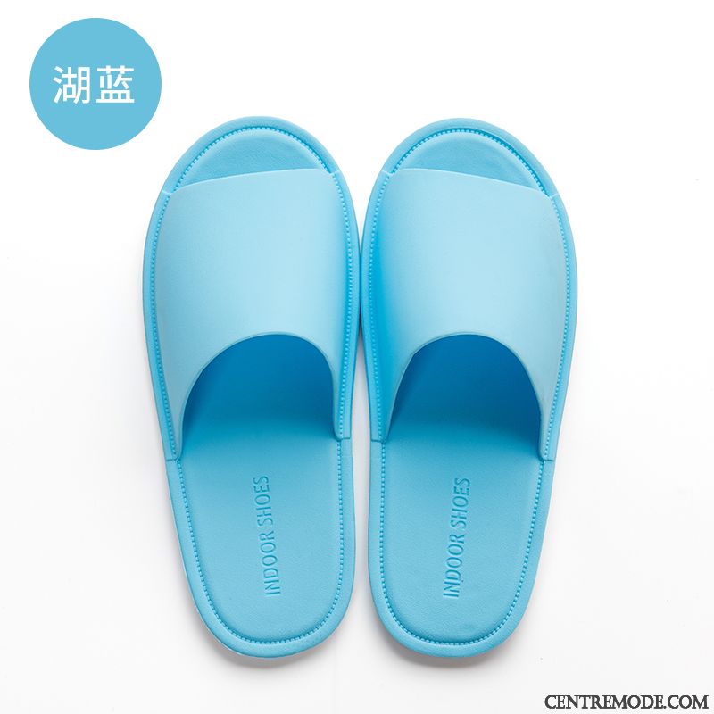 Chaussons Femme Salle De Bains Tongs Chaussons Été Homme Semelle Doux Intérieur Rose