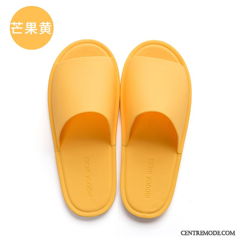 Chaussons Femme Salle De Bains Tongs Chaussons Été Homme Semelle Doux Intérieur Rose