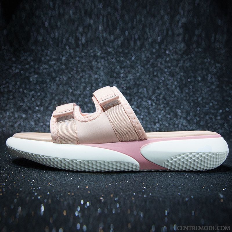 Chaussons Femme Sport Tongs Chaussons Plates Tous Les Assortis Mode Été Rouge Rose