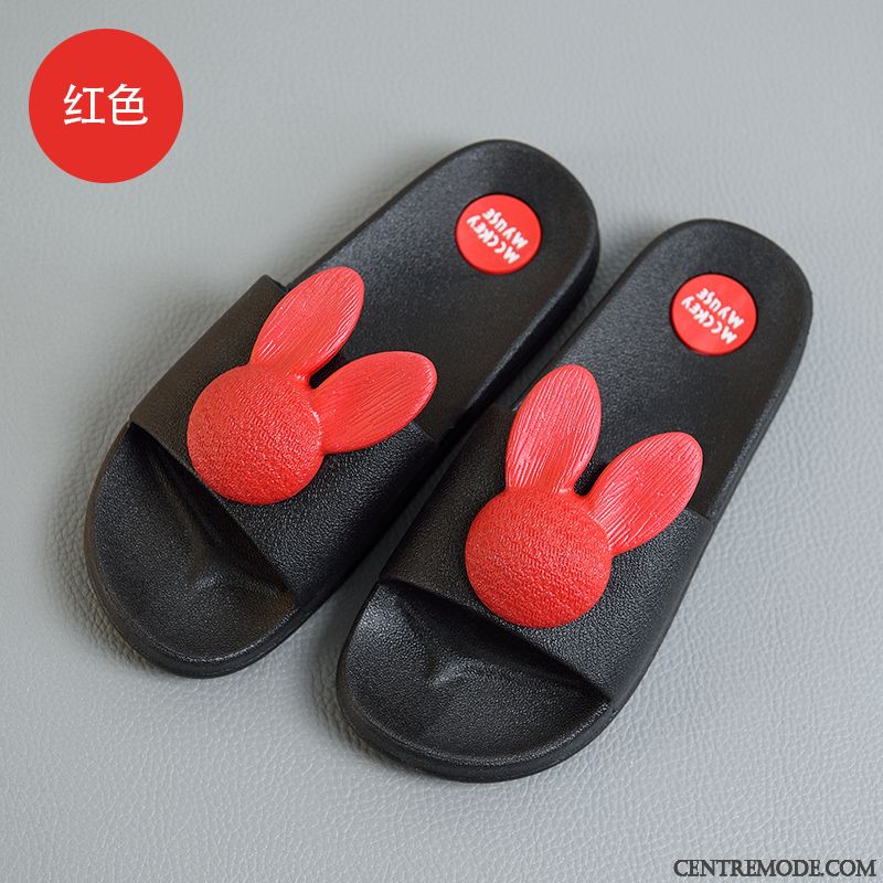 Chaussons Femme Tongs Chaussons Fantaisie Charmant Semelle Épaisse Été De Maison Rose