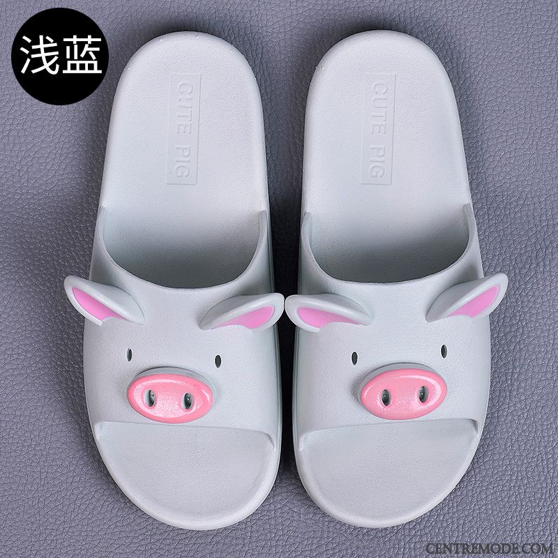 Chaussons Femme Tongs Chaussons Fantaisie Charmant Semelle Épaisse Été De Maison Rose