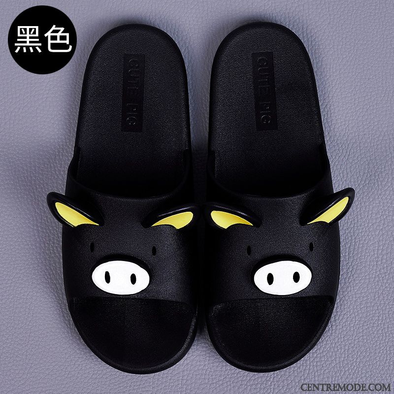 Chaussons Femme Tongs Chaussons Fantaisie Charmant Semelle Épaisse Été De Maison Rose