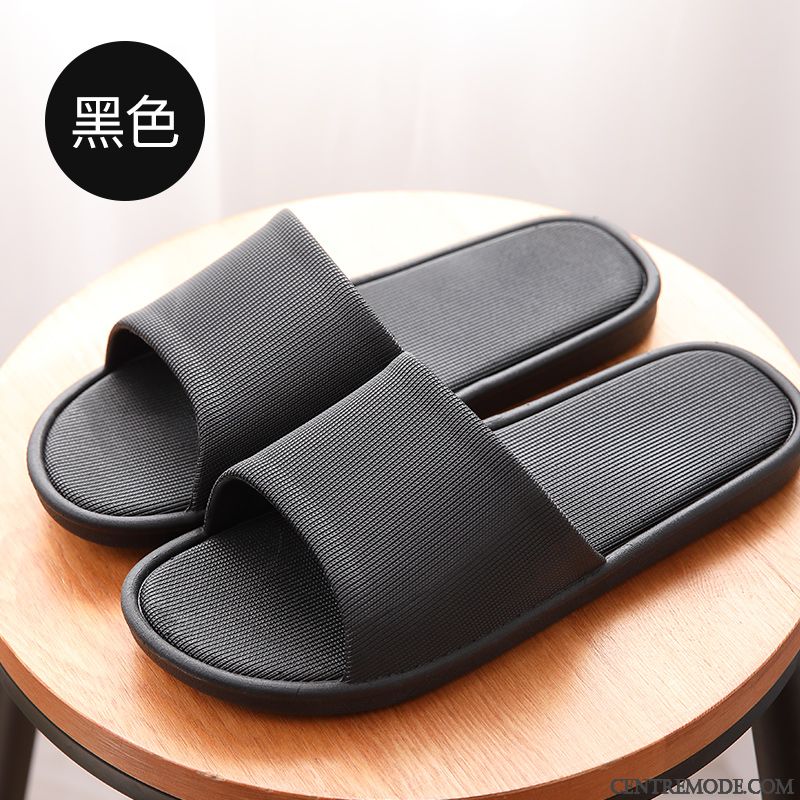 Chaussons Homme Antidérapant Femme Tongs Chaussons De Maison Salle De Bains Été Bleu