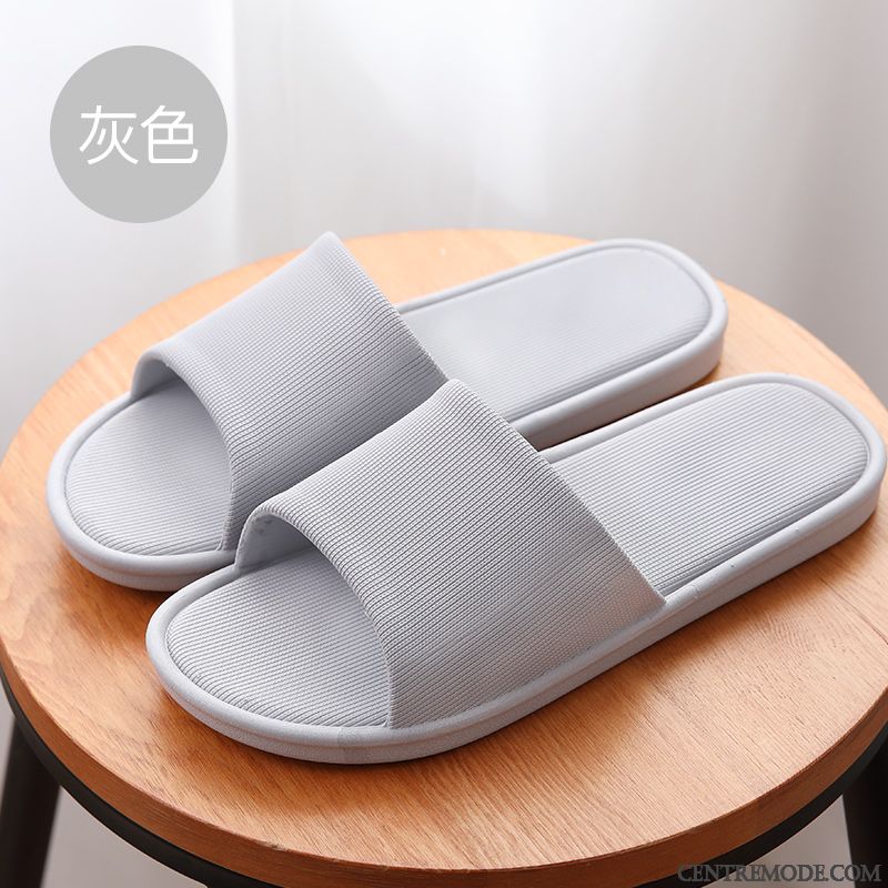 Chaussons Homme Antidérapant Femme Tongs Chaussons De Maison Salle De Bains Été Bleu