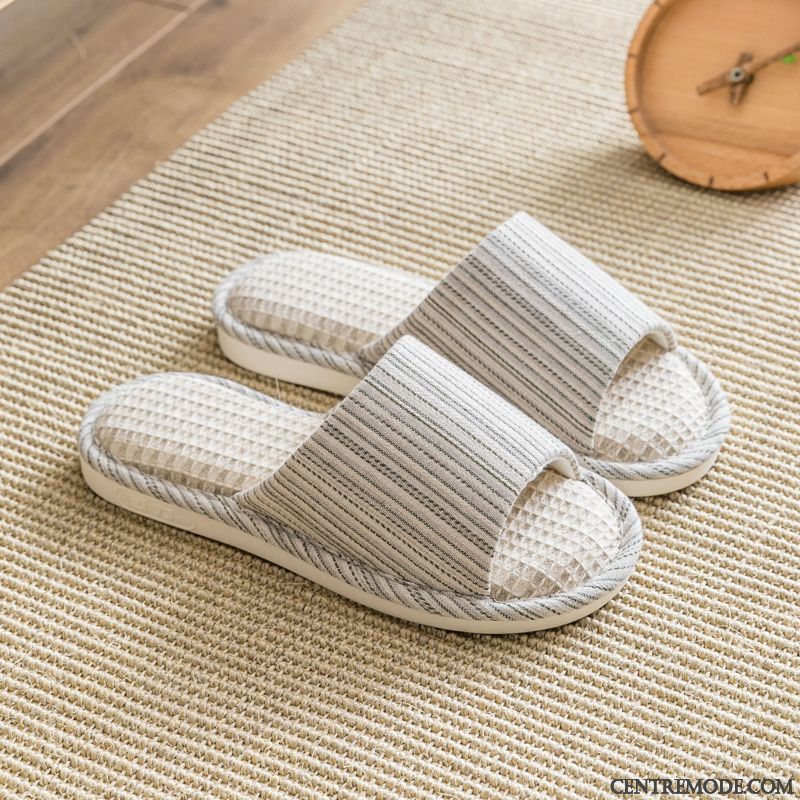 Chaussons Homme Antidérapant Intérieur L'automne De Maison Matelassé Tongs Chaussons Bleu