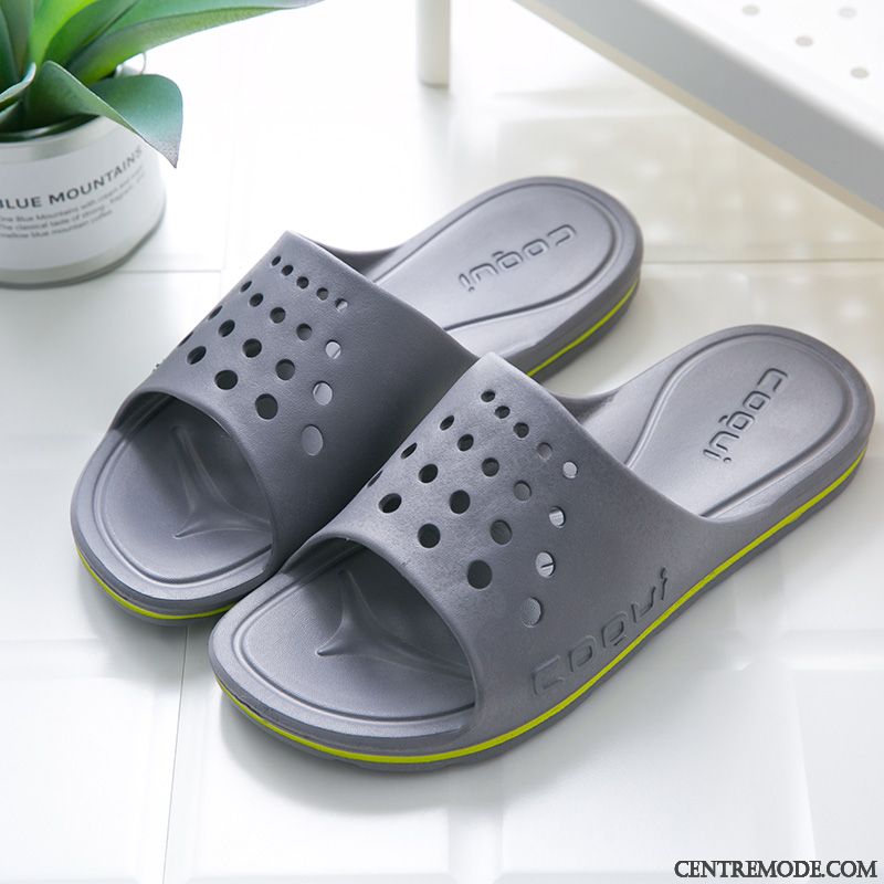Chaussons Homme Antidérapant Semelle Épaisse Cool Semelle Doux Fantaisie Salle De Bains Bleu