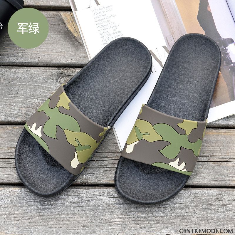 Chaussons Homme Antidérapant Tongs Chaussons Semelle Doux Intérieur Mode Tendance Noir