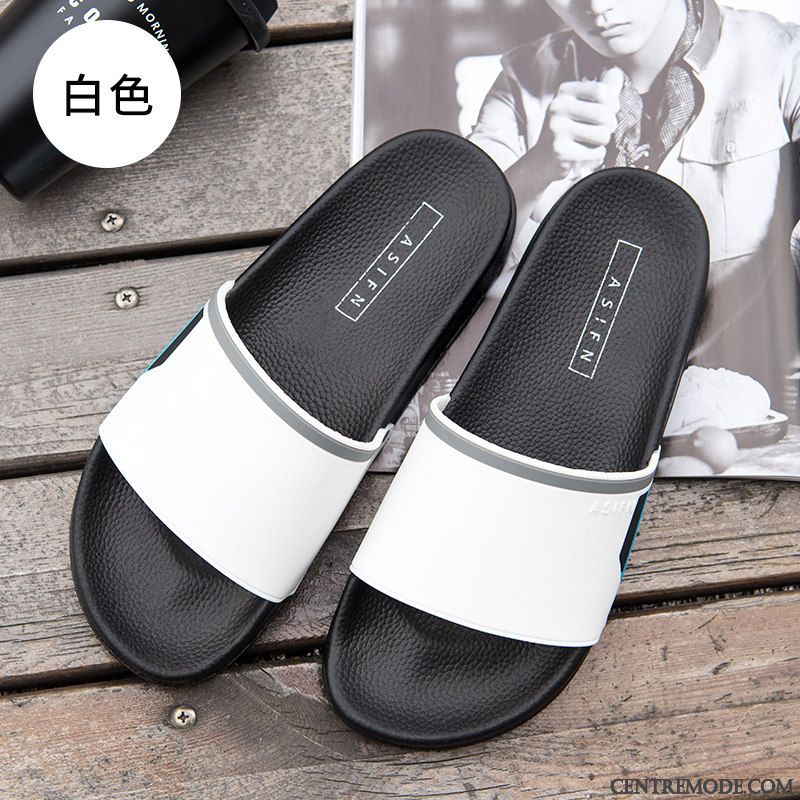 Chaussons Homme Antidérapant Tongs Chaussons Semelle Doux Intérieur Mode Tendance Noir