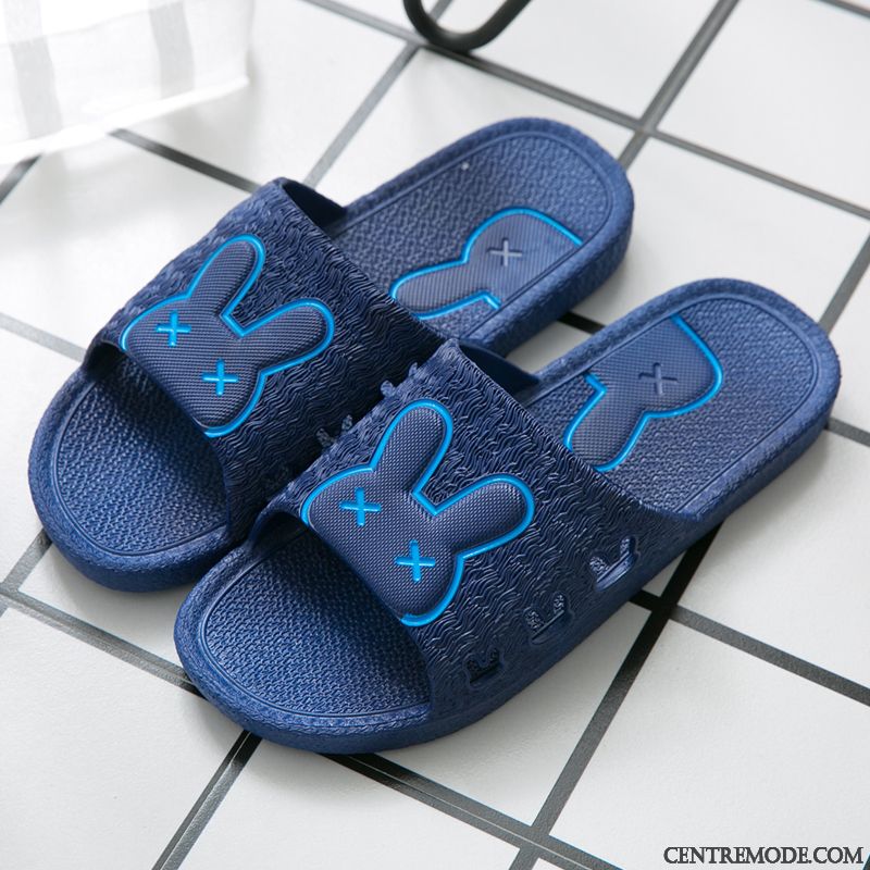 Chaussons Homme De Maison Femme Fantaisie Charmant Été Intérieur Gris