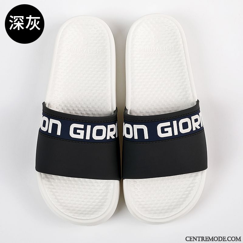 Chaussons Homme De Maison Intérieur Femme Tongs Chaussons Antidérapant Fantaisie Noir