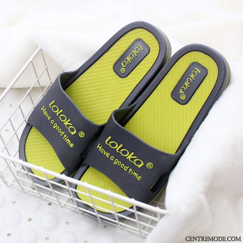 Chaussons Homme De Maison Tongs Chaussons Salle De Bains Été Semelle Doux Fantaisie Bleu
