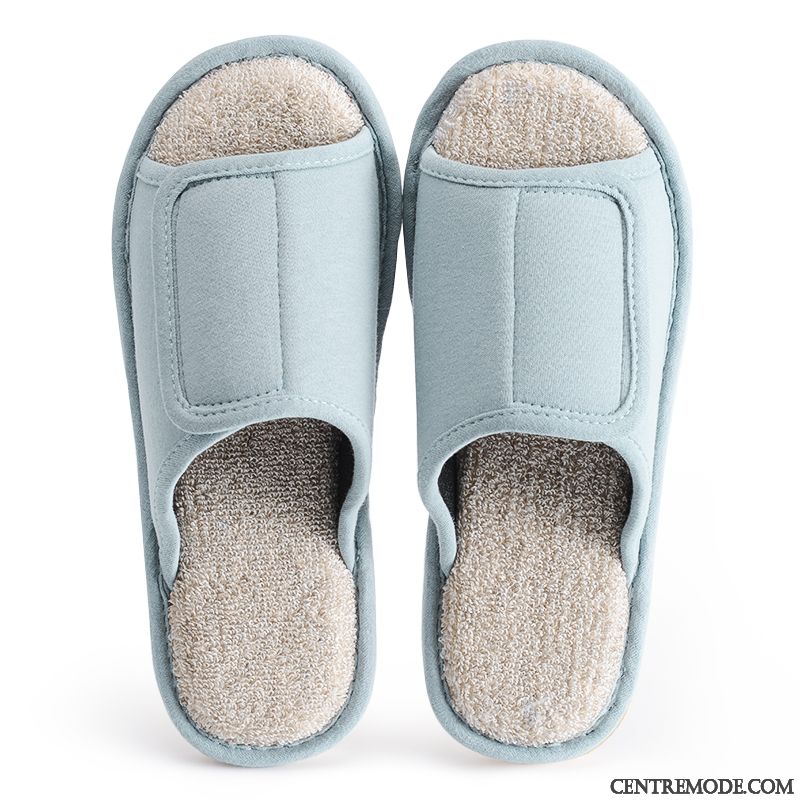 Chaussons Homme De Maison Été Tongs Chaussons Fantaisie Intérieur Femme Gris