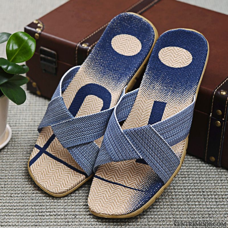 Chaussons Homme Femme Fantaisie De Maison Été Intérieur Plage Marron